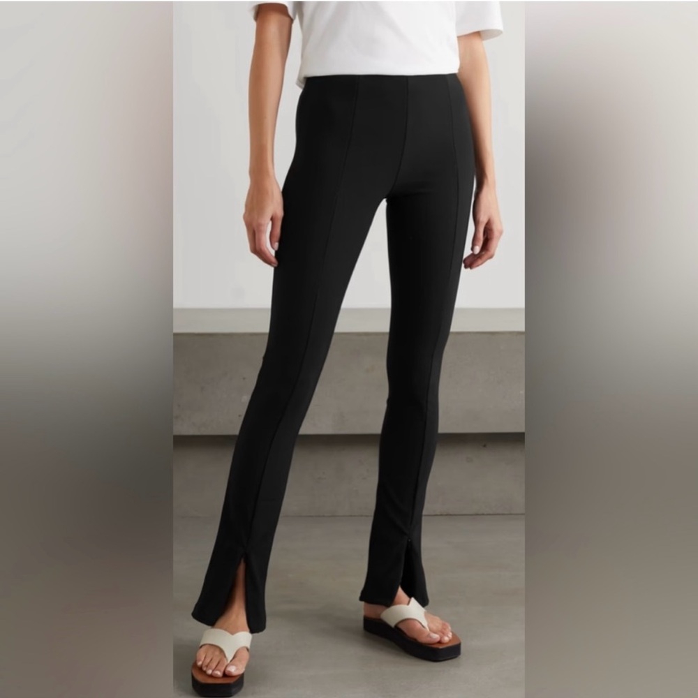 The Frankie Shop Black Skinny Split Hem Pants